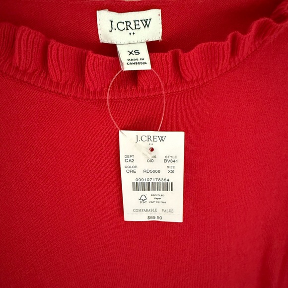 J. Crew Red Ruffled Blouse - Picture 3 of 3